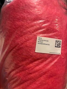 H&M bright pink throw with orange color fringe